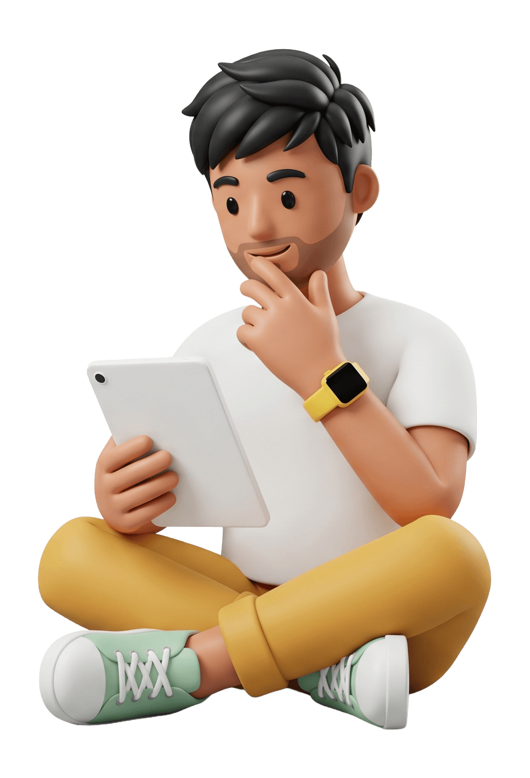 Professional using AI-powered analytics on a tablet